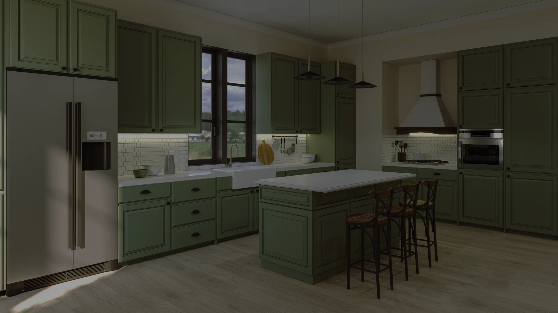 green interior painting kitchen remodeling
